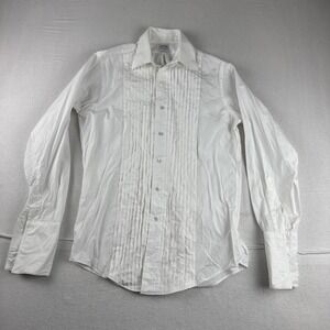 Brooks Brothers Mens White Tuxedo Shirt Pleated 14.5-33 French Cuffs formal